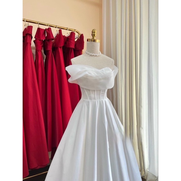 MS1279V ĐẦM MAXI CUP TRỄ VAI PHỐI VOAN Mỹ full size S/M/L/XL