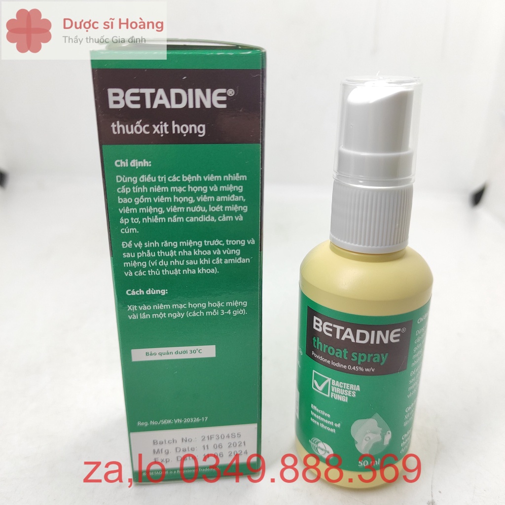 [Chính hãng] Dung dịch Xịt Họng Betadine - BETADINE Throat Spray - Lọ 50ml