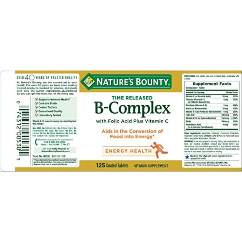 [5/2025] Viên giúp khoẻ đề kháng, tim mạch B Complex với axit folic và vitamin C 125 viên nén