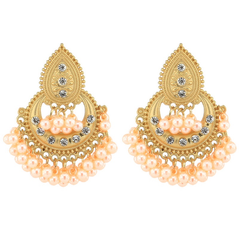 Bông Tai Dáng Dài Phong Cách Dân Tộc Kundan Jhumka Jhumki Indian Bahubali