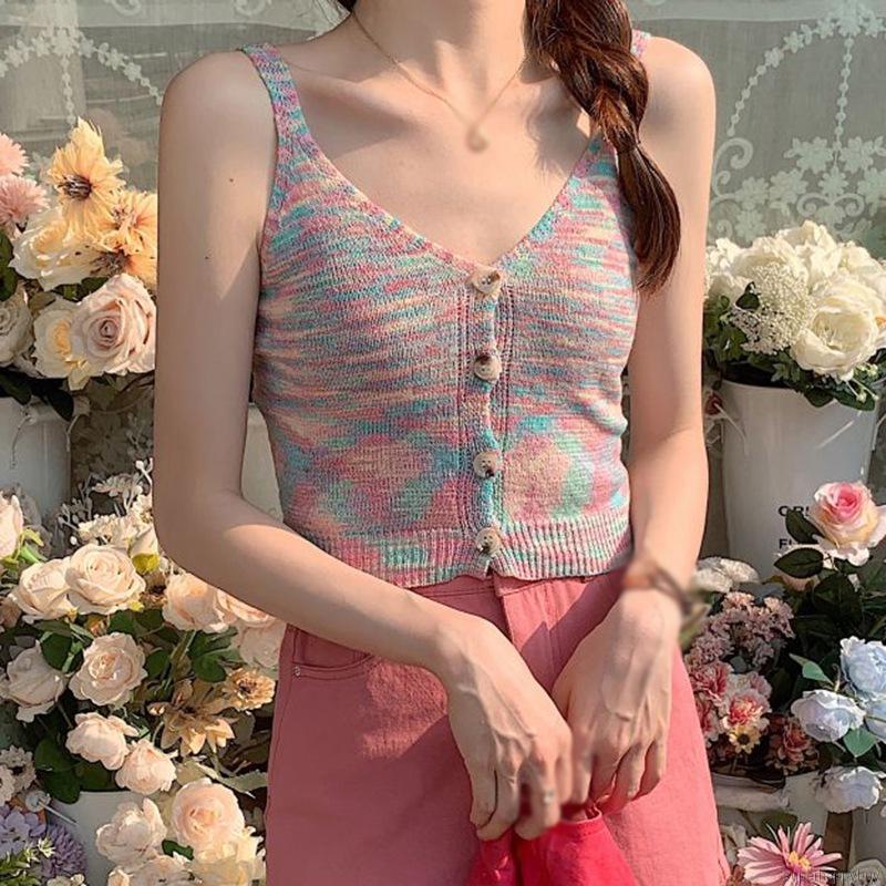 Áo Tank Top Dệt Kim Thiết Kế Quyến Rũ Cho Nữ