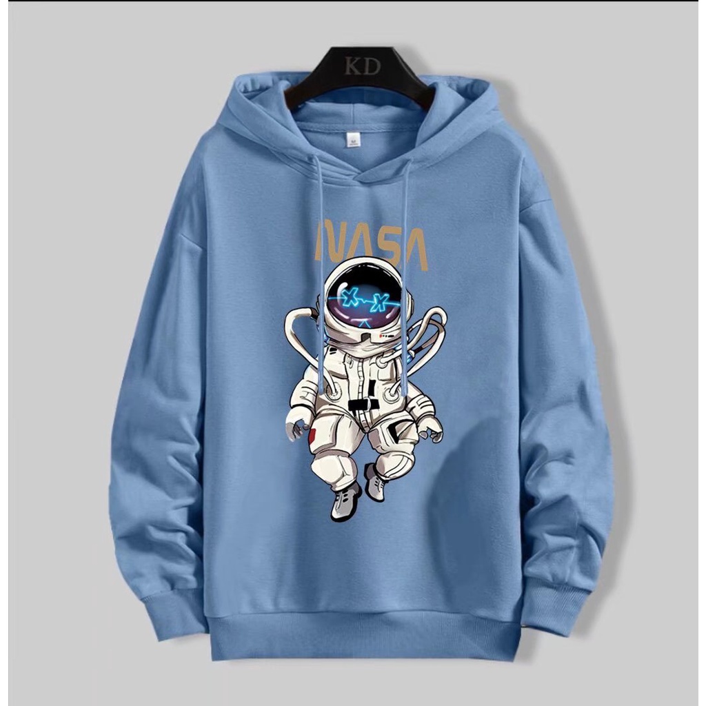 Áo khoác hoodie tay dài in hình phi hành gia thời trang Hàn Quốc mới 2021