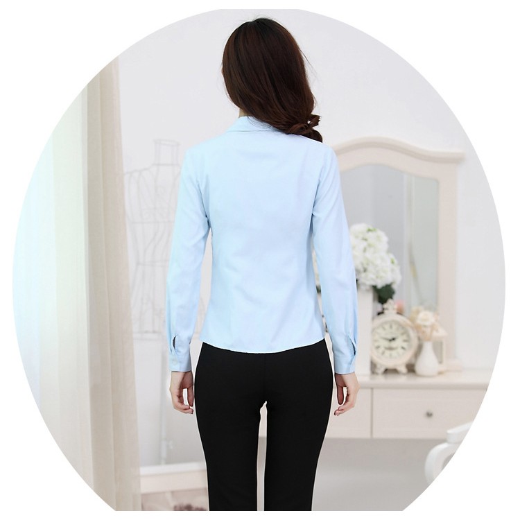 Áo sơ mi nữ lụa trơn màu trắng trẻ trung | BigBuy360 - bigbuy360.vn