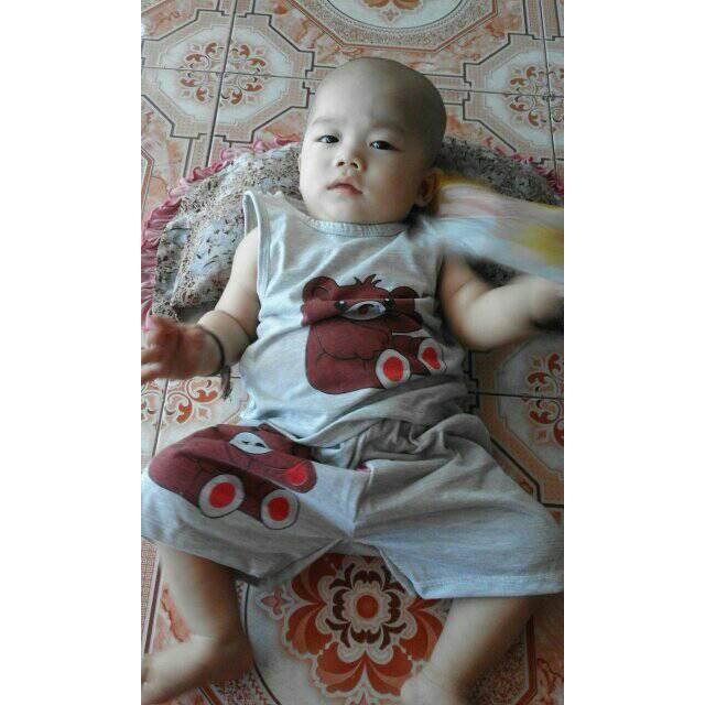 HÀNG LOẠI 1: Set 5 bộ gấu nâu sát nách cotton 2 chiều