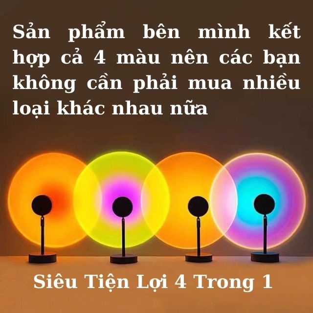 Đèn Hoàng Hôn 16 Màu có Remote Điều Khiển - Đèn Quay Tik Tok, Livestream Màu Sắc Lung Linh, Huyền Ảo
