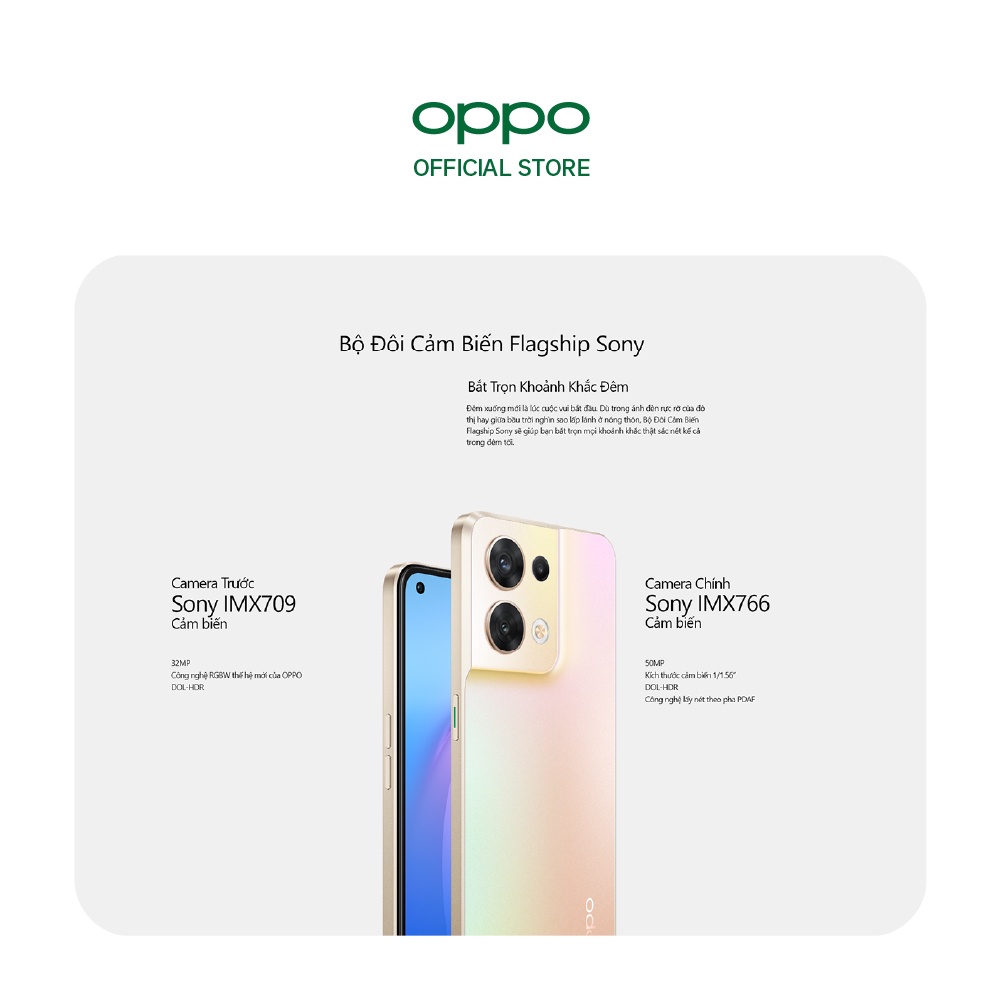 Điện Thoại OPPO RENO8 5G (8GB/256GB) - Hàng Chính Hãng