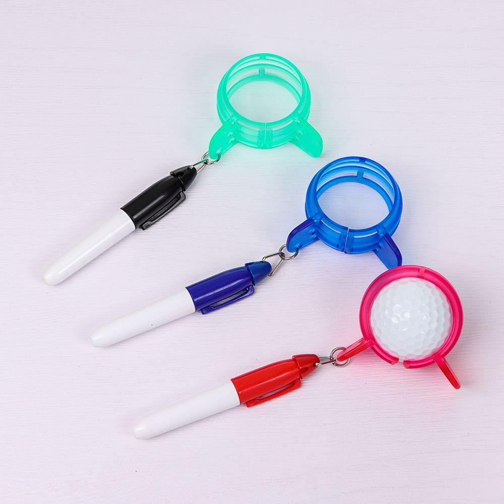 ZAIJIE 1 Set Outdoor Golf Ball Liner Circle Plastic Marker Line Mark Clip Sport Template Alignment 360 Degree with Pen 3 Colors Drawer Aids/Multicolor