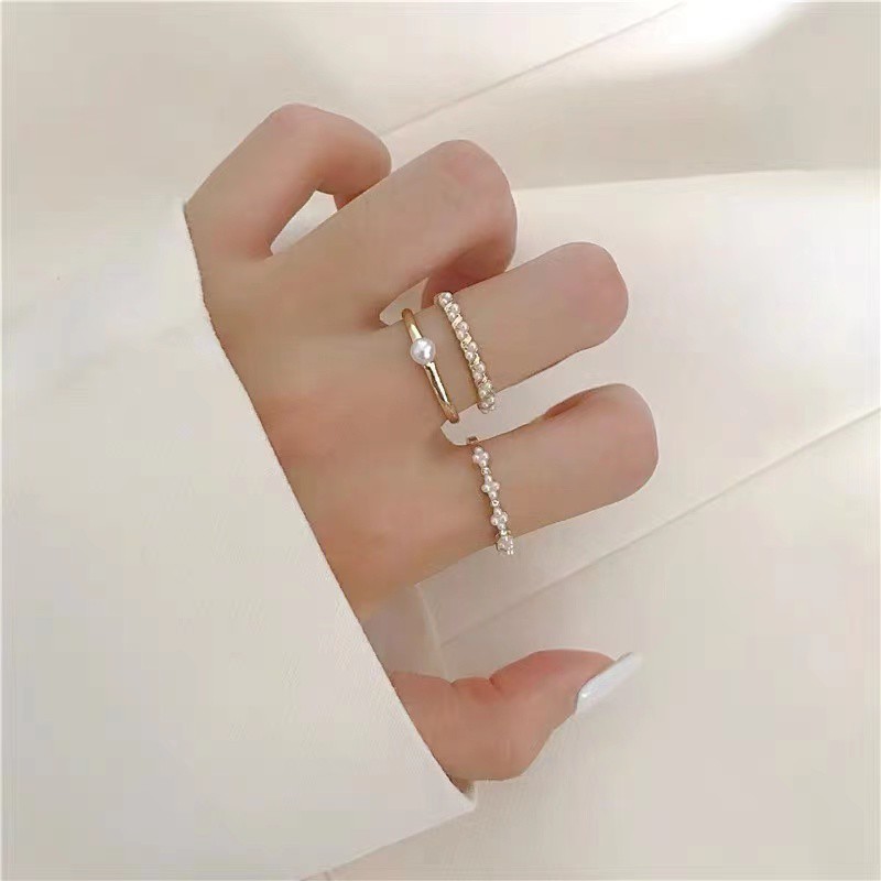 Nhẫn ngọc trai phong cách hàn quốc cho nữ