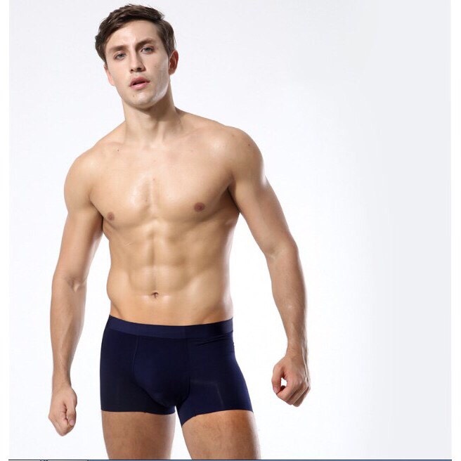 Hộp 4 quần lót BOXER nam vải lụa Cao CấpHM tự nhiên thoáng khí co giãn