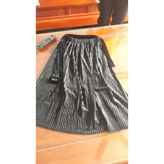 Chân váy nhung xếp ly cao cấp