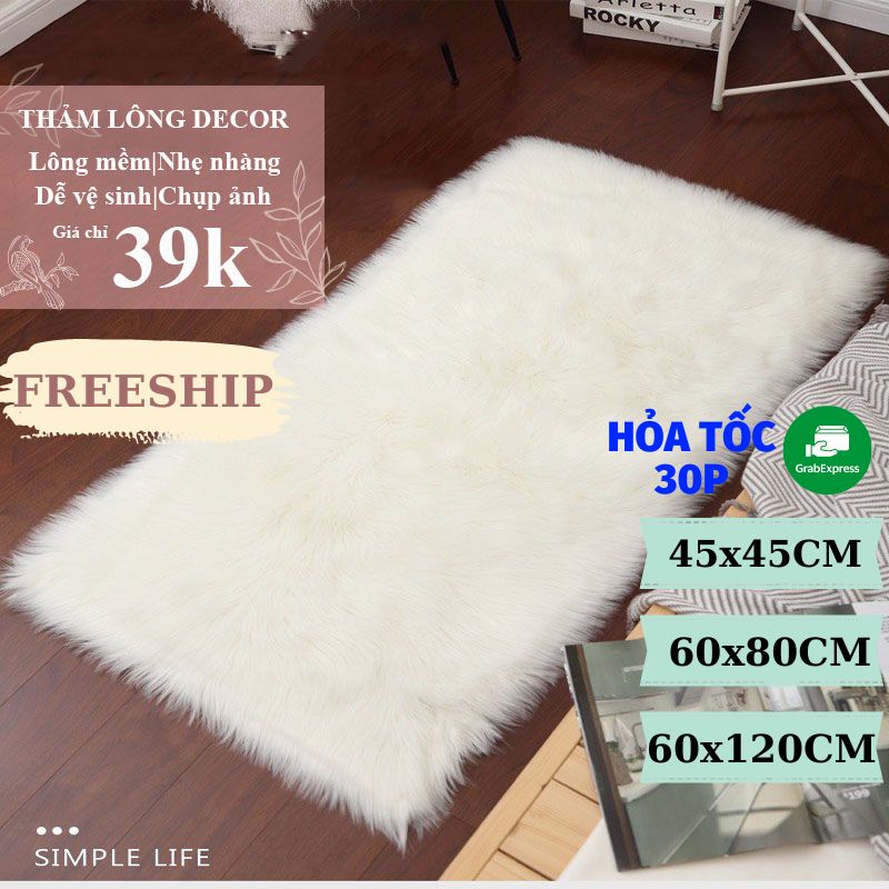 Thảm Lông Chụp Ảnh, Thảm Lông Trải Bàn Trang Điểm Lông Mềm Mại Sang Trọng PAPAA.HOME