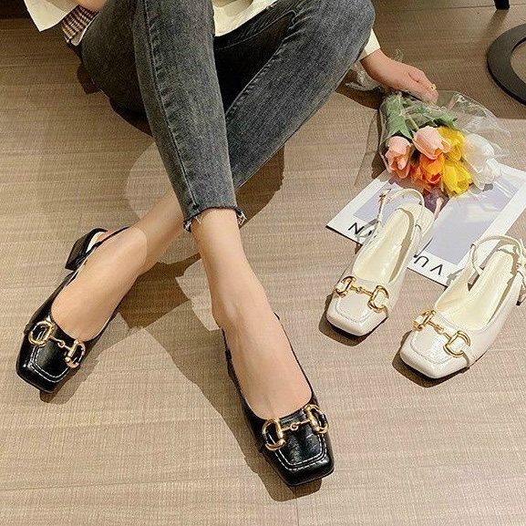 Giày sandal nữ gót vuông cao loại xịn