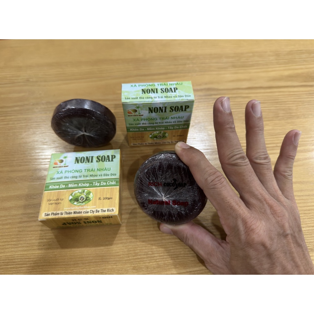 XÀ BÔNG TRÁI NHÀU – NONI SOAP - RICH COCO SOAP - XÀ PHÒNG SINH DƯỢC THIÊN NHIÊN SẢN XUẤT THỦ CÔNG HANDMADE
