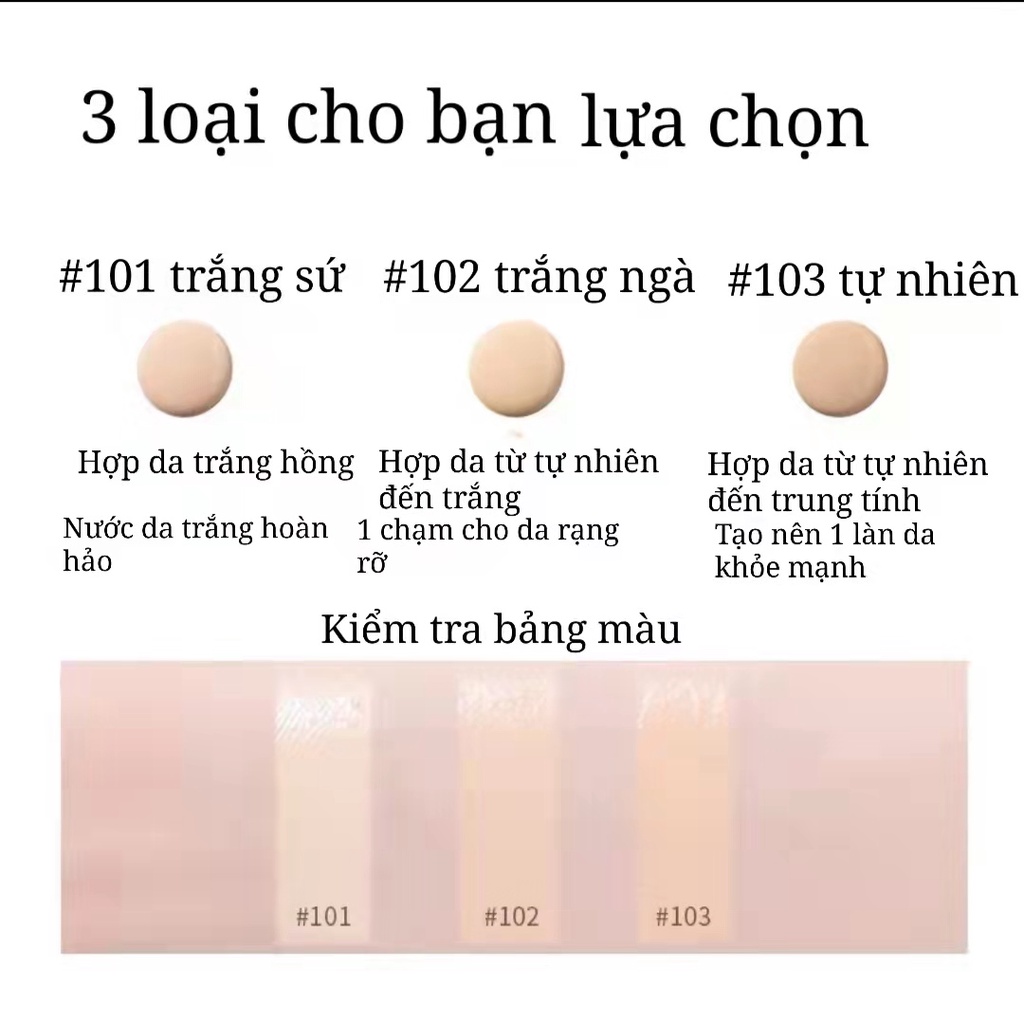 Unny Club Kem nền che khuyết điểm dạng lỏng dưỡng ẩm làm sáng tông màu da không tì vết | BigBuy360 - bigbuy360.vn