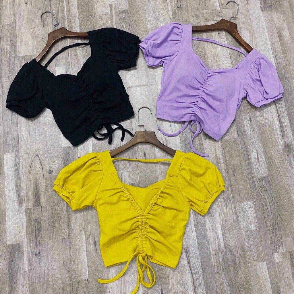 [SIÊU HOT] ÁO CROPTOP RÚT XẺ LƯNG SÂU VKVBG311201 mới nè