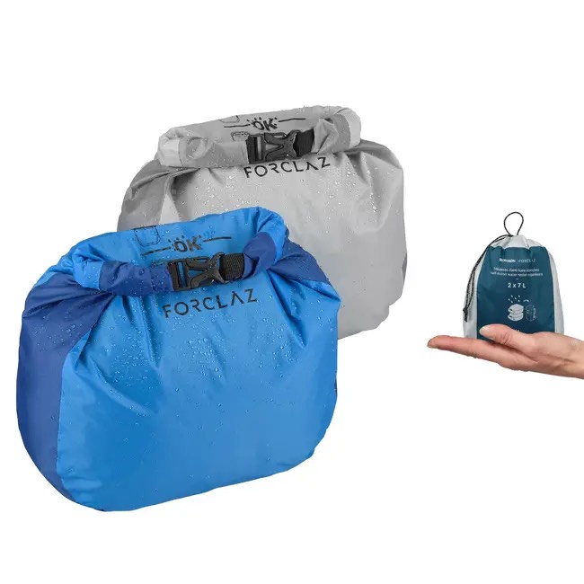 Bộ 2 túi đựng chống thấm hình bán nguyệt đi du lịch, trekking - 2x7L MIRILIK DECA