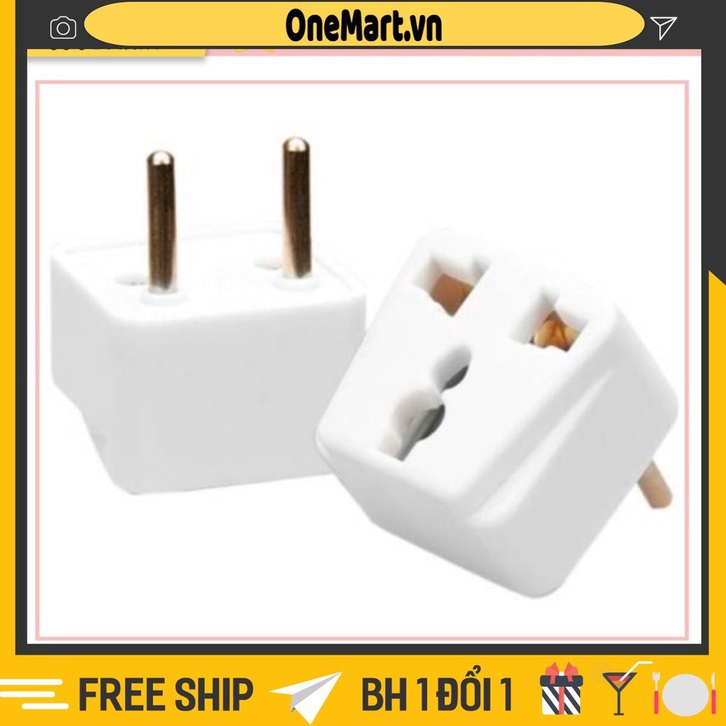 Phích cắm điện chuyển ổ 3 chấu sang 2 chấu - OneMart