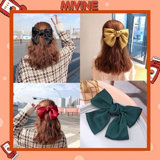 Cặp tóc nơ vải satin MIvine dễ thương phong cách tiểu thư KT13
