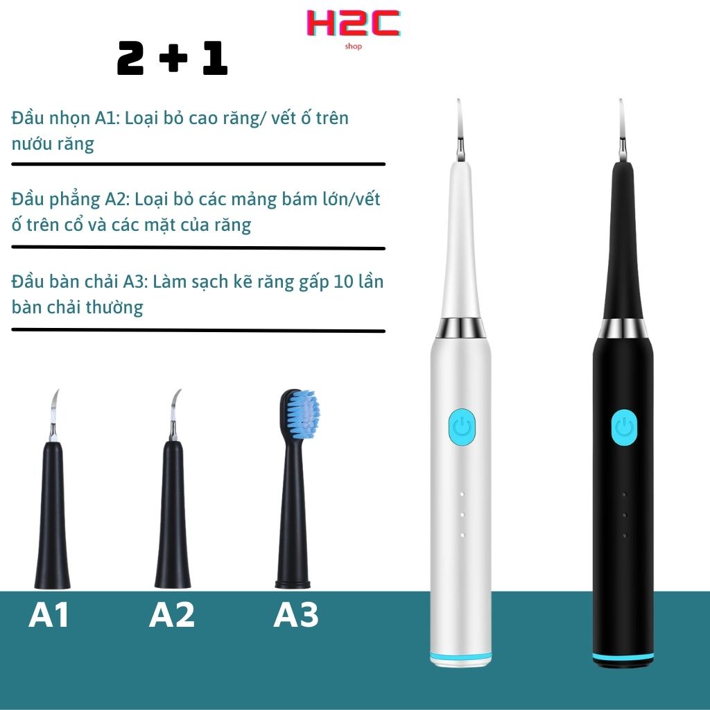 Máy lấy cao răng tại nhà đa năng 2 trong một H2C
