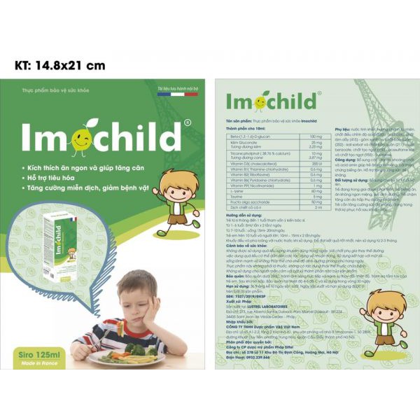 Siro Imochild - Bổ sung các Vitamin, khoáng chất và acid amin, giúp trẻ ăn ngon miệng. Tăng cường sức đề kháng