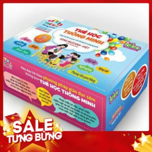 FREESHIP THẺ HỌC SONG NGỮ 16 CHỦ ĐỀ CHO BÉ YÊU