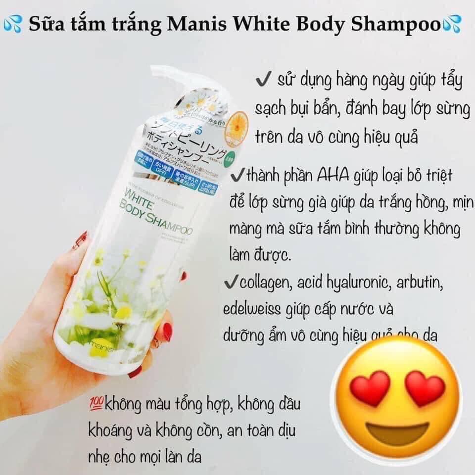 (Ảnh thật - Hàng chính hãng) Sữa tắm trắng da Manis White body