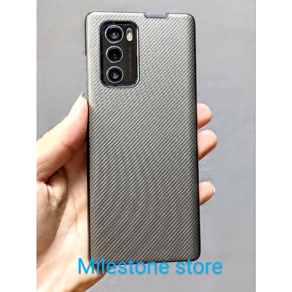 Ốp lưng sợi Carbon cho điện thoại LG Wing 5G, Carbon Fiber Leather Series