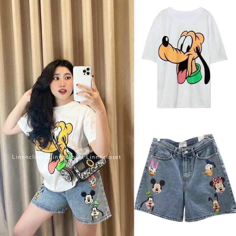 Set Áo Phông + Quần bò Mickey