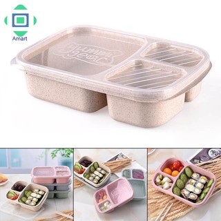 Hộp đựng cơm trưa 3 ngăn có nắp đậy tiện lợi