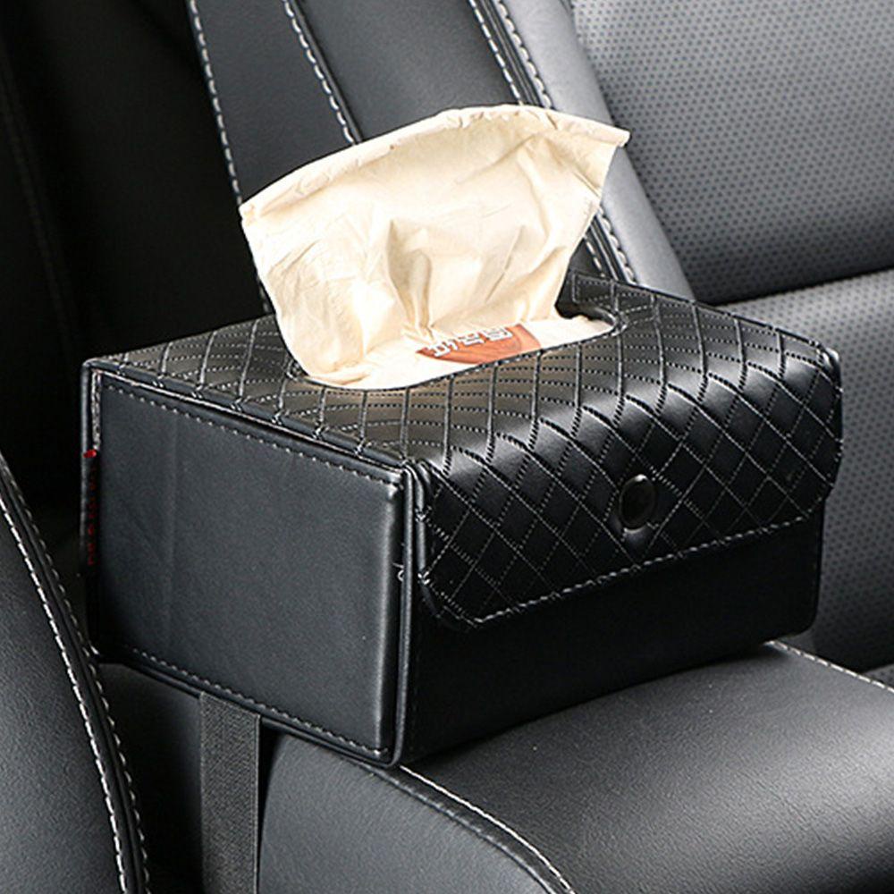 Hộp Đựng Khăn Giấy Bằng Da PU Gắn Ghế Ngồi Xe Hơi Tiện Dụng Ốp