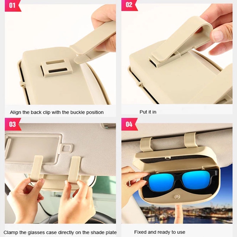 Hộp Đựng Mắt Kính Bằng Nhựa ABS Chống Sốc 3 Màu Cho Xe Hơi