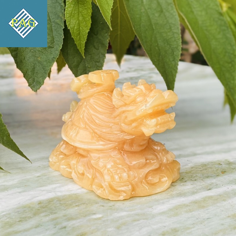 Long Quy Cõng Gậy Như Ý Đá Ngọc Hoàng Long Nguyên Khối Size 15cm