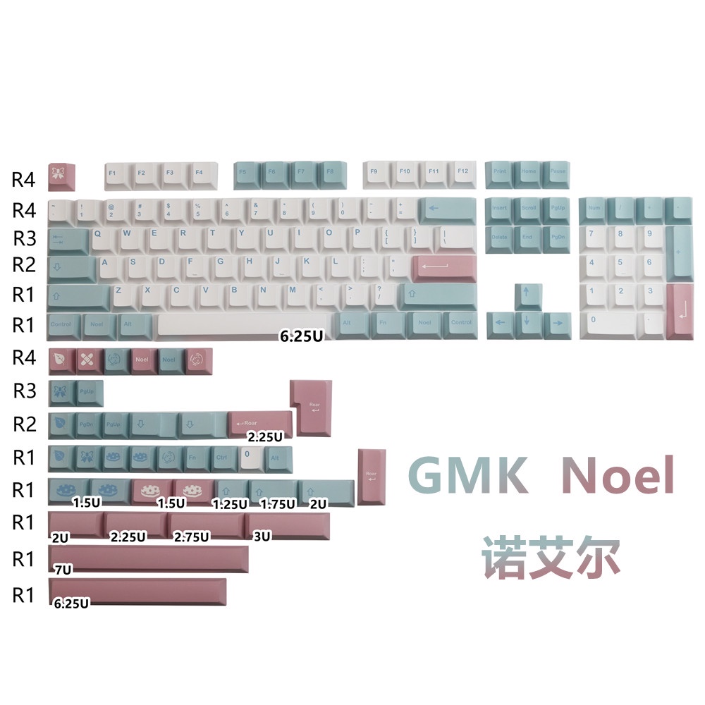 GMK Noel keycaps, 140 phím keycaps Cherry Profile DYE-SUB Cá nhân hóa GMK Keycaps cho bàn phím cơ