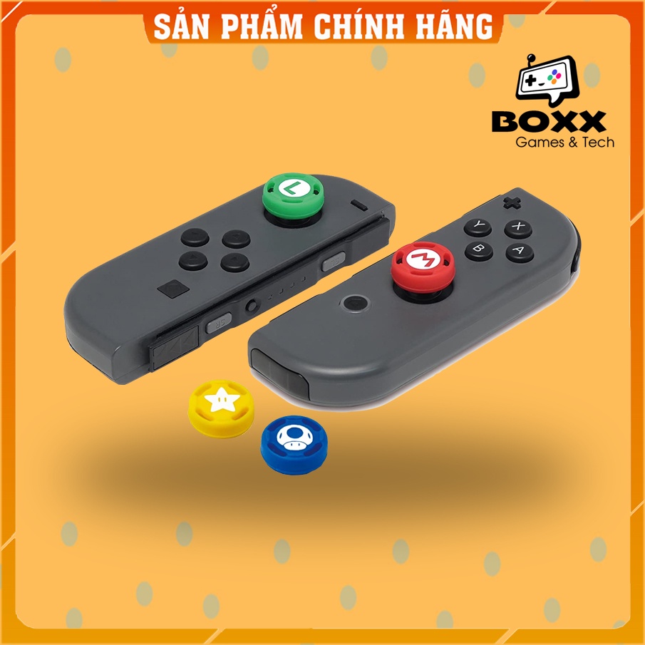 Núm bọc analog cho Nintendo Switch, Switch Lite, Switch Oled set 4 núm Mario chính hãng Hori