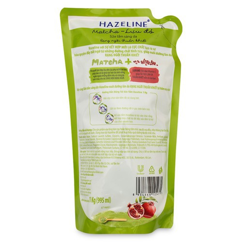 Sữa Tắm Hazeline Matcha Lựu Đỏ Túi 1kg