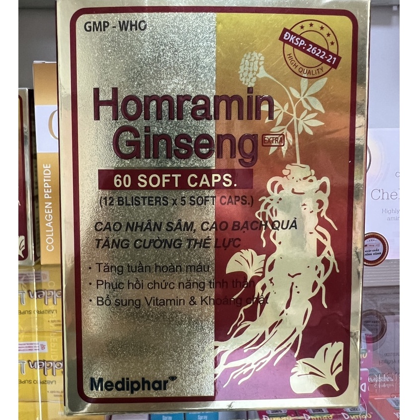 Viên uống Homramin ginseng bồi bổ nhân sâm,vitamin khoáng chất tăng cường sức khỏe.suckhoechomoinha