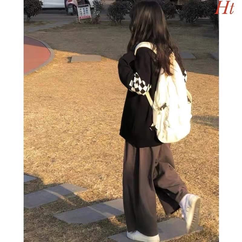 Áo khoác nỉ cotton caro vòng tay H2A677