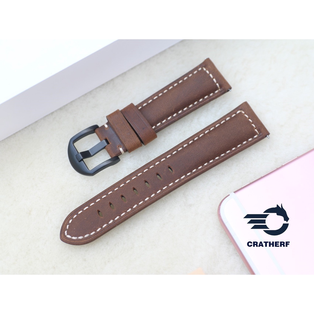 Dây Da Đồng Hồ Da Bò Sáp Vintage, Dây đeo bằng da chốt Thông Minh thay thế Các Loại Swatch