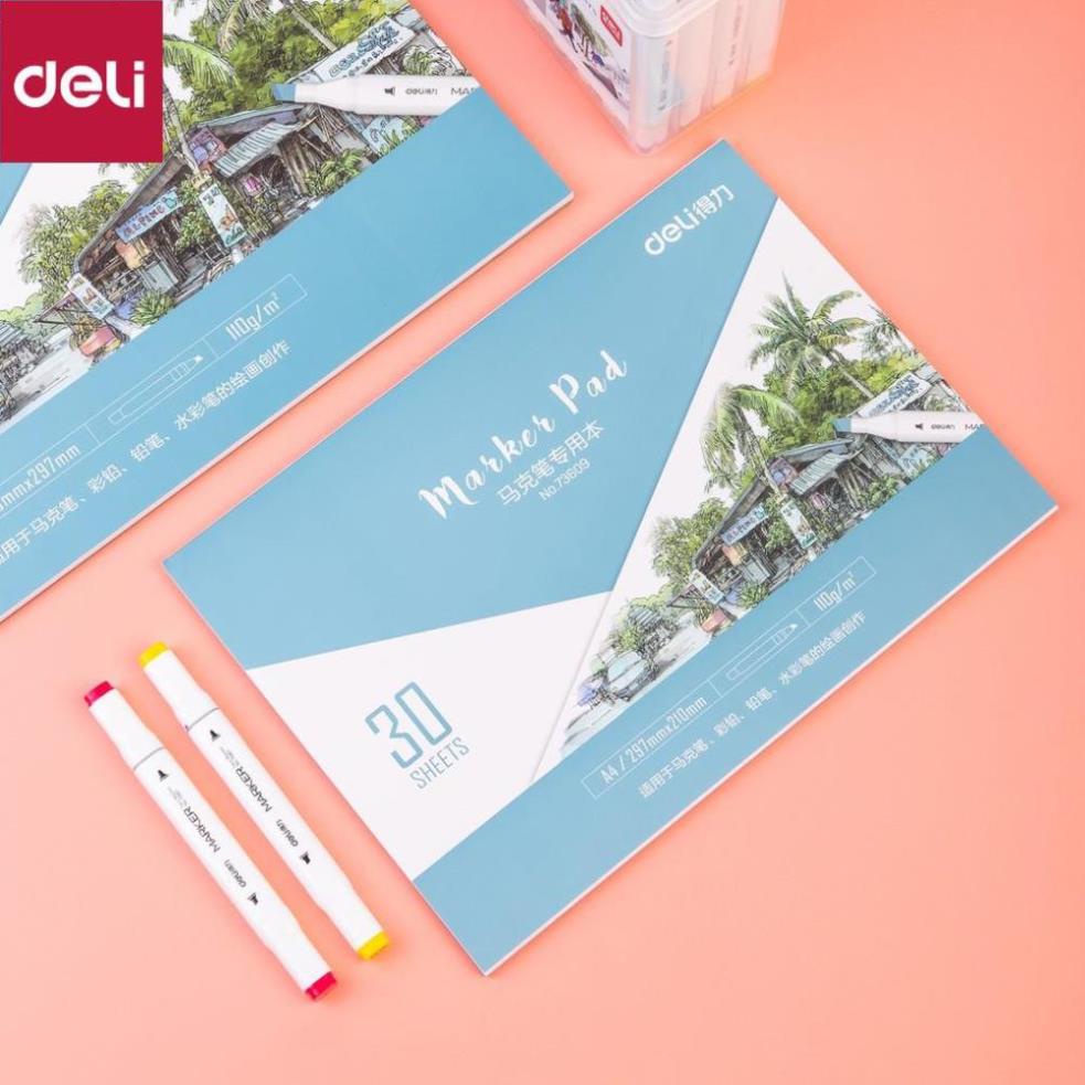 Giấy vẽ màu marker chuyên dụng Deli - 30 tờ 110gsm - 73609 / 73610 [Deli]