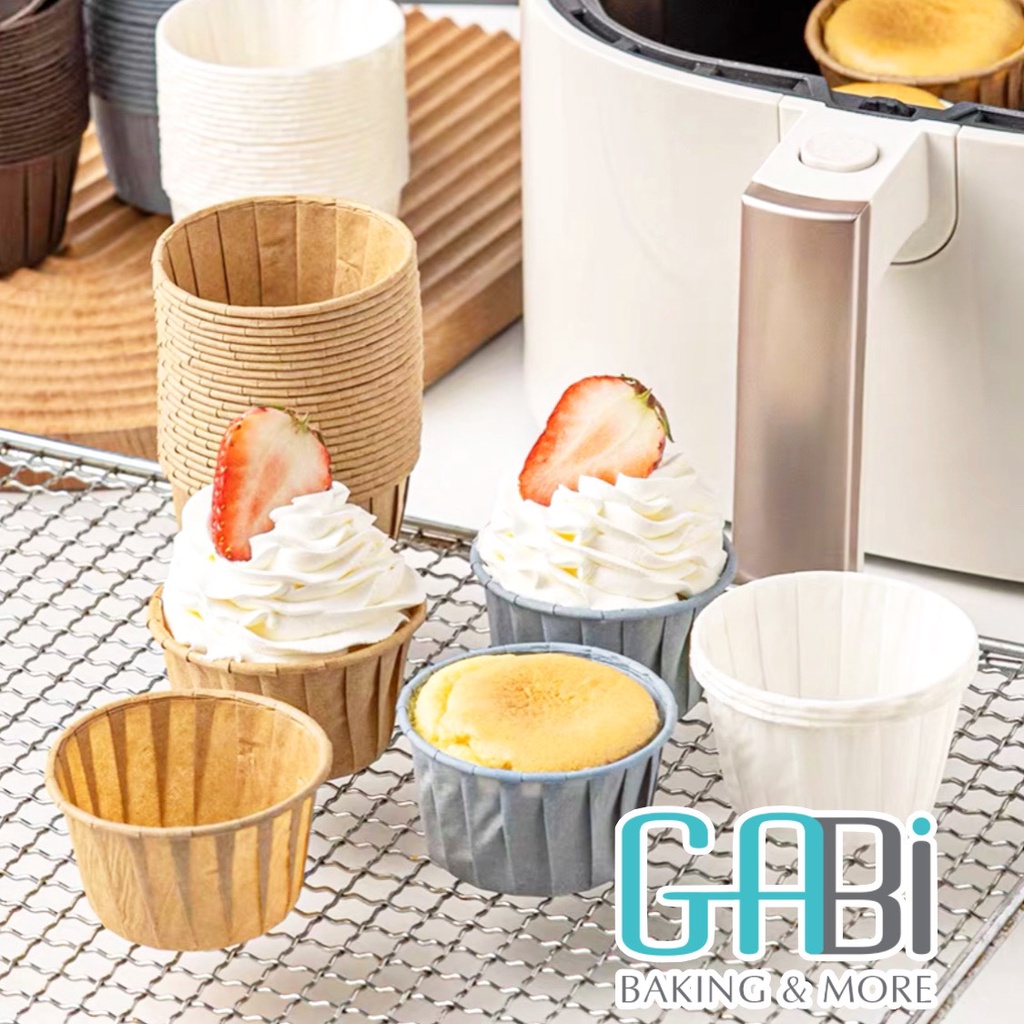 50c cốc giấy lót cupcake màu trơn 6.5cm
