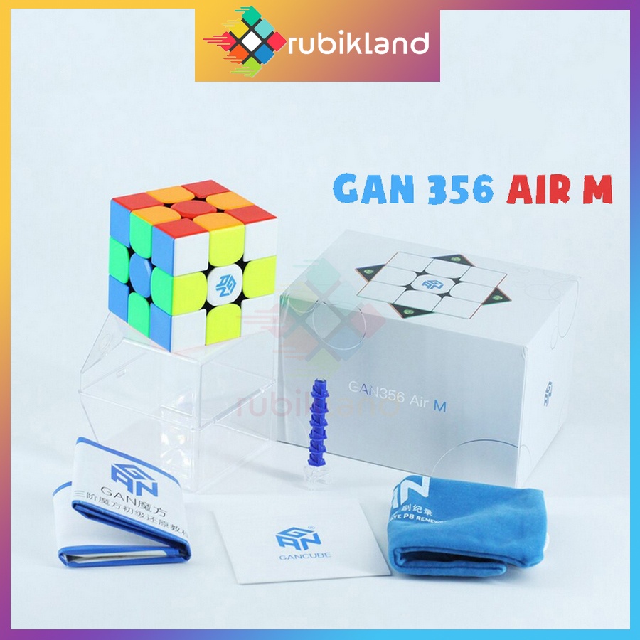 Rubik Gan 356 Air M Nam Châm Cao Cấp Gan356 Air M Rubic 3x3 Stickerless Không Viền Đồ Chơi Trí Tuệ Trẻ Em