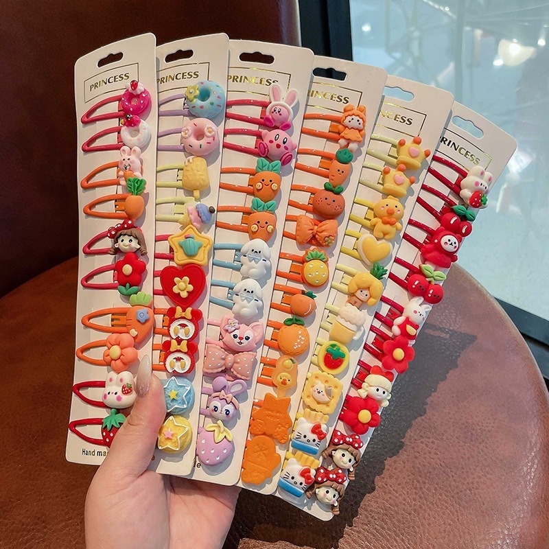 Set 10 Kẹp Tóc Hoạt Hình Dễ Thương Cho Bé Gái