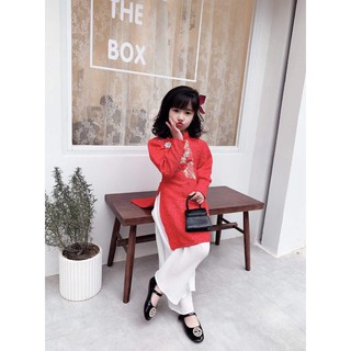 Set áo dài tết cho bé gái .
