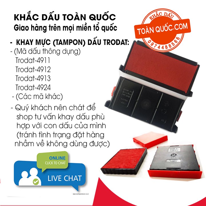 Khay mực dấu Trodat (Đủ các loại)