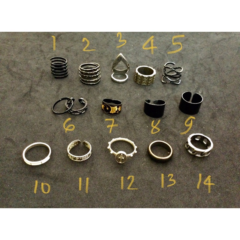 Nhẫn hợp kim màu đen trắng