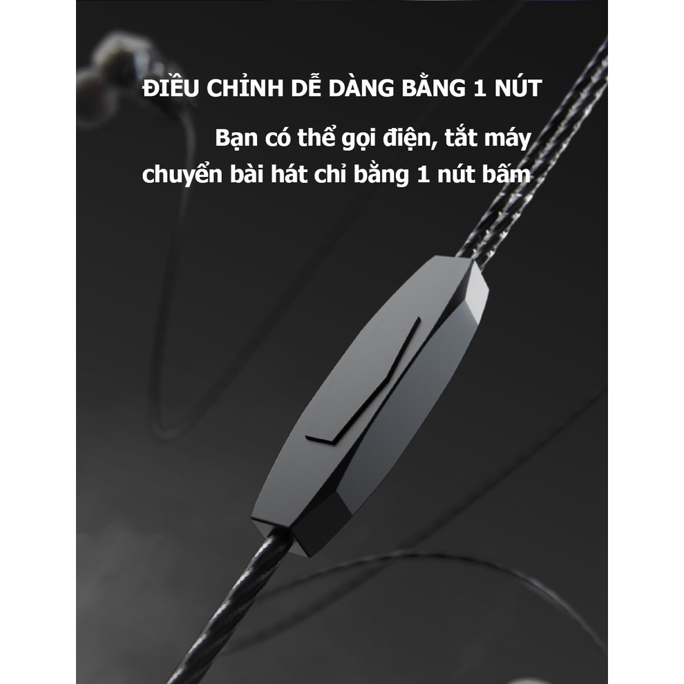 Tai nghe có dây nhét tai gaming chính hãng chống ồn tốt âm thanh HiFi 8D chơi game ngon QKZ- AK2