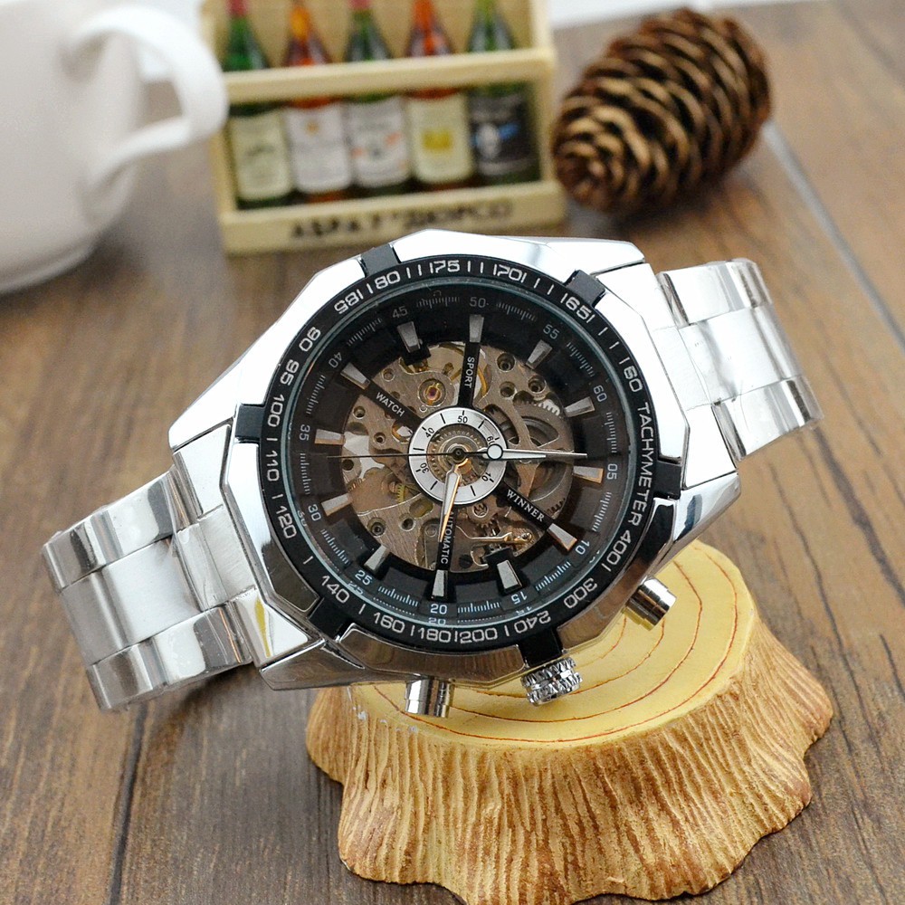 Đồng hồ cơ nam WINNER chạy tự động không cần pin, đồng hồ nam chính hãng cao cấp, phong cách thể thao, siêu đẹp