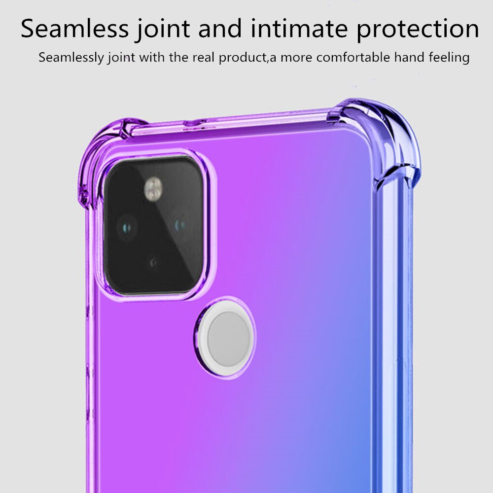 Ốp điện thoại silicon TPU mềm trong suốt chống rơi màu gradient cho Google Pixel 6 5 XL 5A 4A 5G 4 4XL