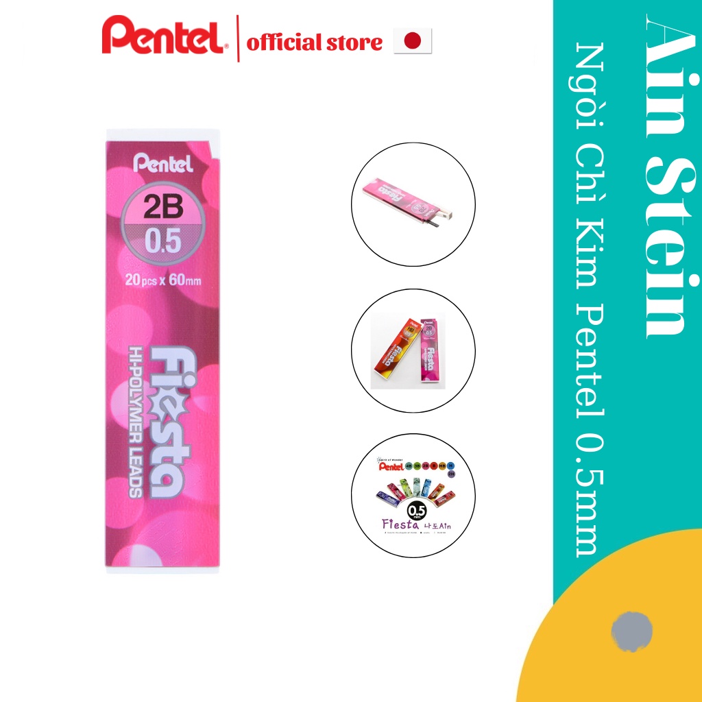 Ruột Chì Kim Pentel Fiesta C235TF HB/2B Ngòi 0.5mm (20 Ruột/Tuýp)