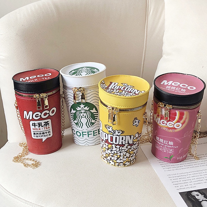 Túi đeo chéo IELGY hình ly trà sữa sáng tạo phong cách phương Tây mới cho nữ